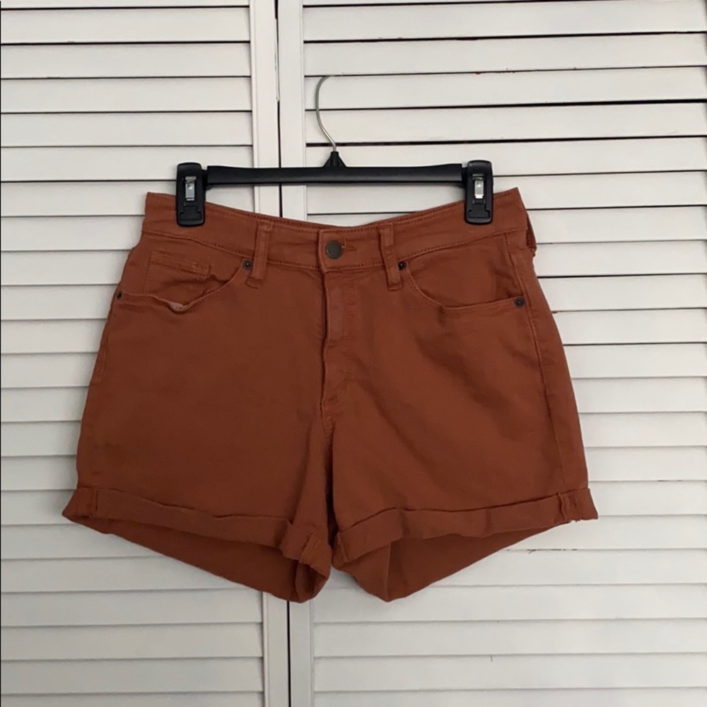 Dark orange high waisted shorts